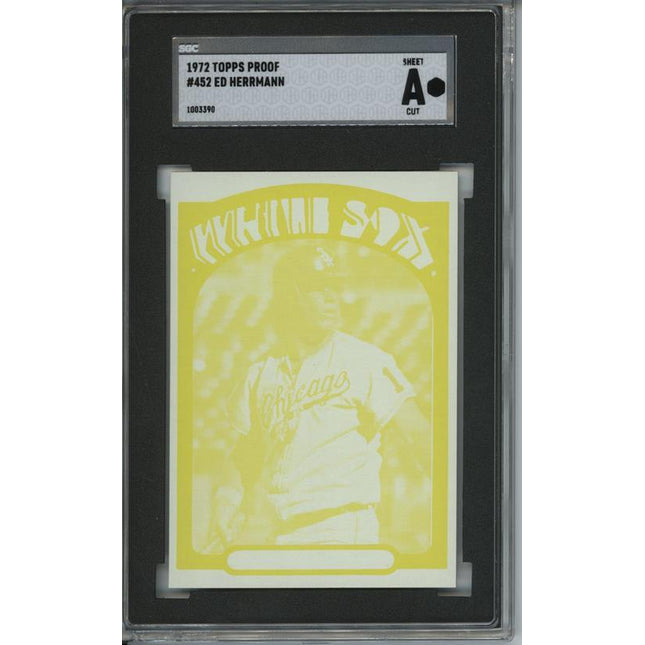 1972 Topps #452 Ed Hermann 7 card progressive proof. 23a