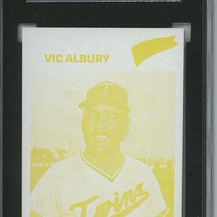 1977 Topps #536 Vic Albury Yellow proof a66-Yellow
