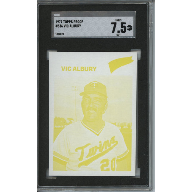 1977 Topps #536 Vic Albury Yellow proof a66-Yellow