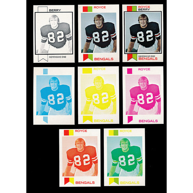 1973 Topps Football #364 Royce Berry 8 Card Progressive Proof 73TFB23