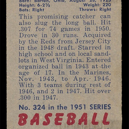 1951 Bowman Baseball #324 Johnny Pramesa (Ex) c05224