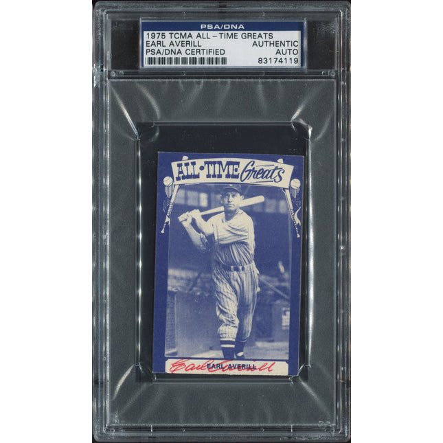 1975 TCMA All-Time Greats Earl Averill Signed PSA/DNA   p00220
