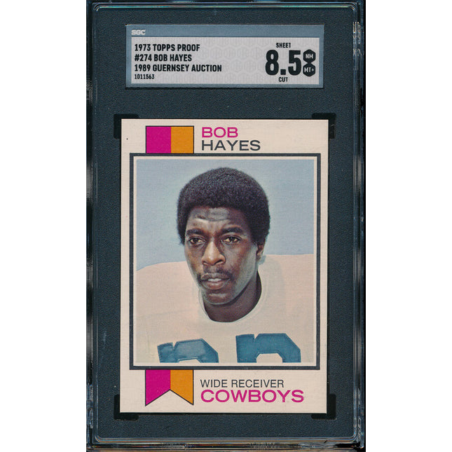 1973 Topps FB 8 Card Progressive Proof #274 Bob Hayes 73TFB04