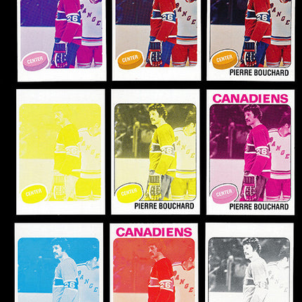 1975 Topps Hockey #304 Pierre Bouchard 11 Card Progressive Proof 75THOC34