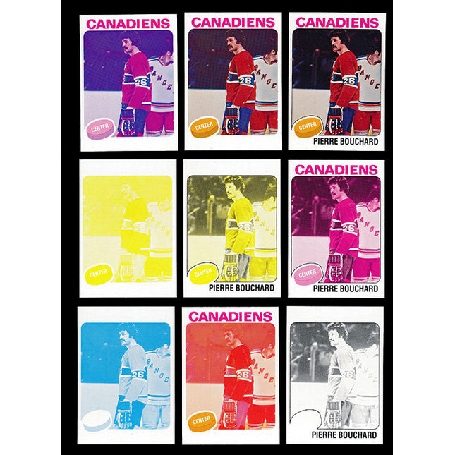 1975 Topps Hockey #304 Pierre Bouchard 11 Card Progressive Proof 75THOC34
