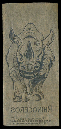 1940's Vintage Paper Iron Animals Rhinoceros Unused EX c06100