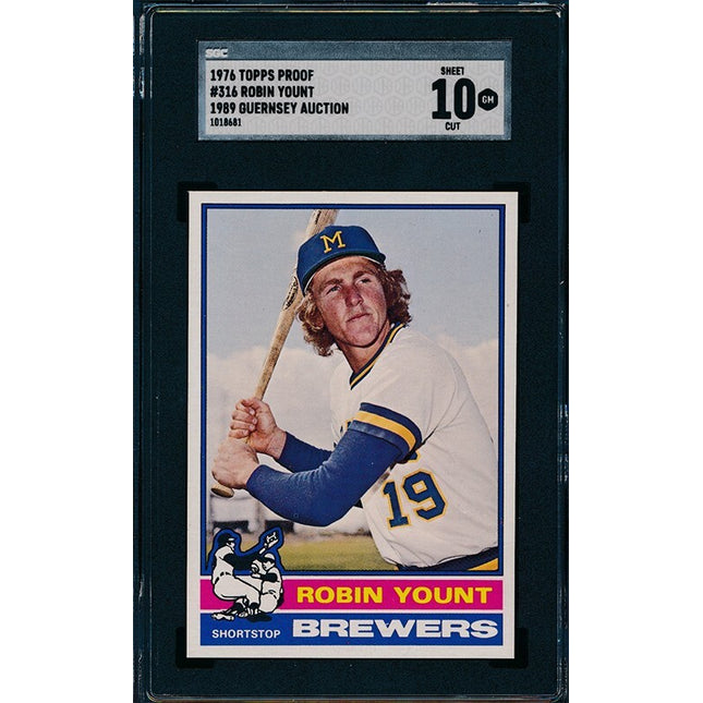 1976 Topps #316 Robin Yount Progressive Proof set of 10 SGC Graded 76TBB64