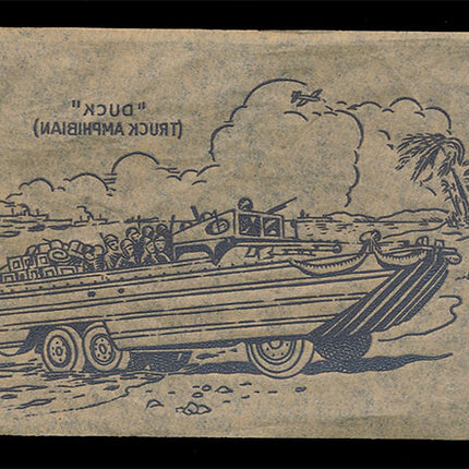 1940's Vintage Paper Iron On U.S. "Duck" Truck Amphibian Unused EX c06081