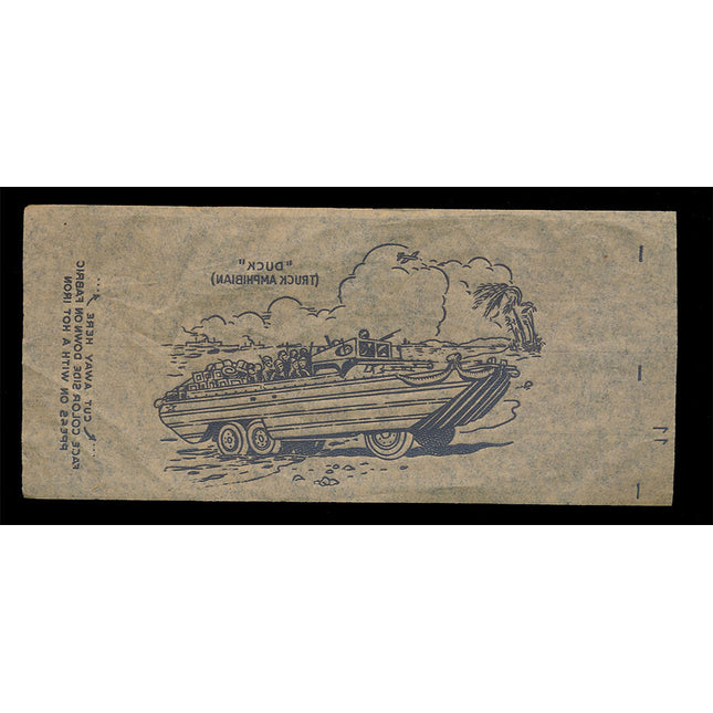 1940's Vintage Paper Iron On U.S. "Duck" Truck Amphibian Unused EX c06081