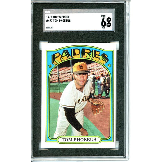 1972 Topps #477 Tom Phoebus 7 card progressive proof. 32a