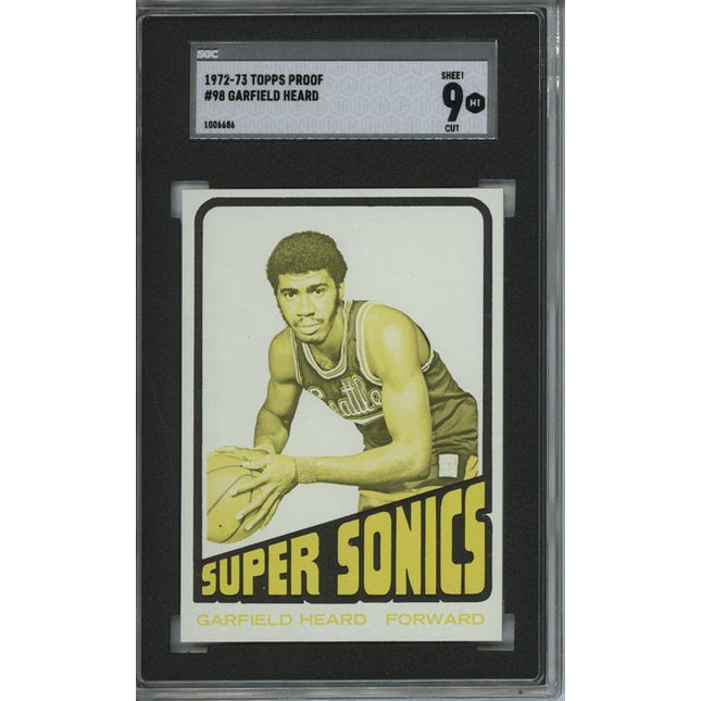 1972 Topps #98 Garfield Heard 9 card progressive proof. 58a