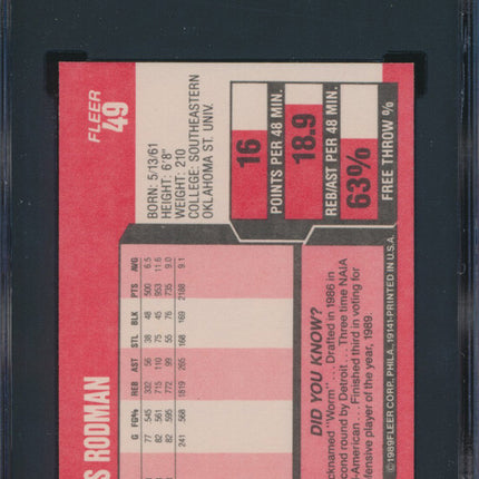 1989 Fleer Basketball #49 Dennis Rodman SGC 9.5 p03432