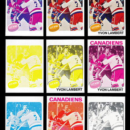 1975 Topps Hockey #17 Yvon Lambert 11 Card Progressive Proof 75THOC31