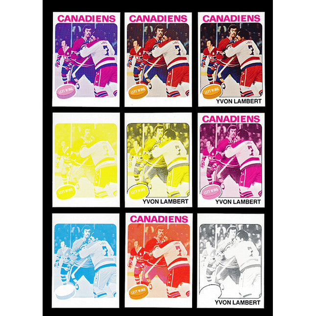 1975 Topps Hockey #17 Yvon Lambert 11 Card Progressive Proof 75THOC31