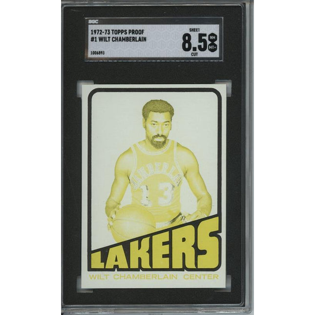 1972 Topps #1 Wilt Chamberlain 9 card progressive proof. 48a
