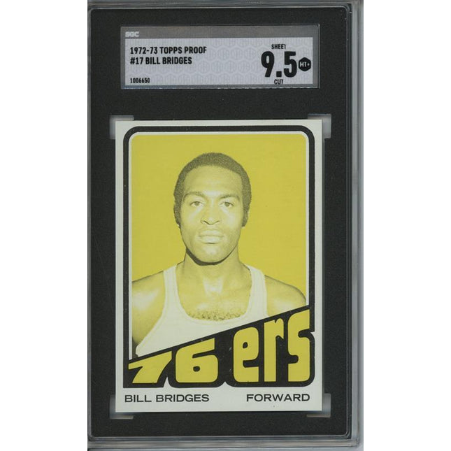 1972 Topps #17 Bill Bridges 9 card progressive proof. 34a