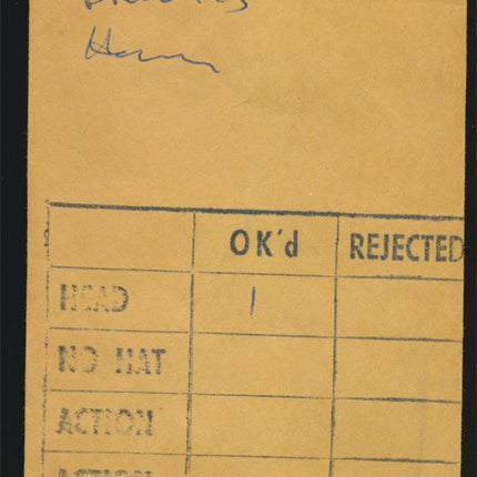 1950's Gene Cockrell Topps Original Transparency Browns w/envelope tp00006