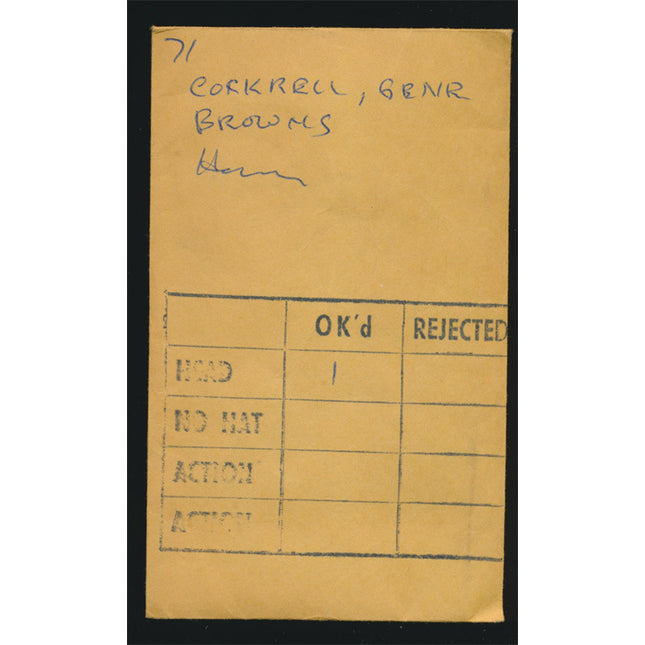 1950's Gene Cockrell Topps Original Transparency Browns w/envelope tp00006