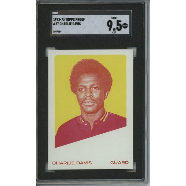 1972 Topps #27 Charlie Davis 9 card progressive proof. 27a
