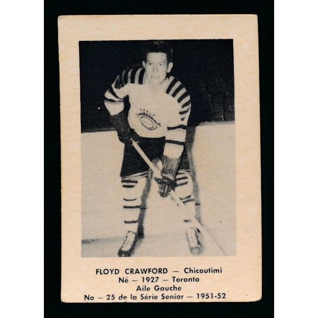 1951-1952 Laval Dairy QSHL Hockey #25 Floyd Crawford Ex+ c04312