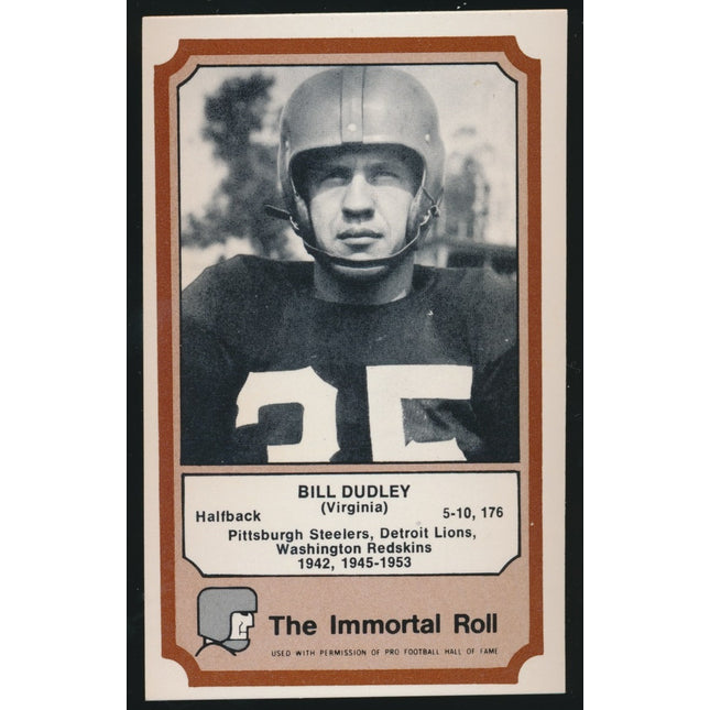 1974 Fleer Football Immortals Bill Dudley NMMT c03842