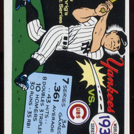 1970 Fleer Baseball World Series 1938 World Series Gehrig NM c00342