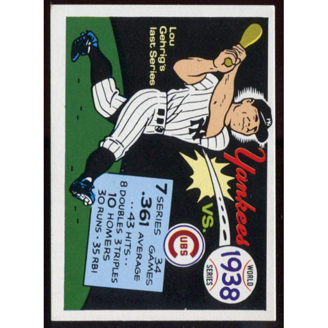 1970 Fleer Baseball World Series 1938 World Series Gehrig NM c00342