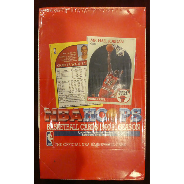 A 1990 factory sealed box of 36 NBA Hoops packs. Clean box with possible Jordan, Bird, Magic and more.