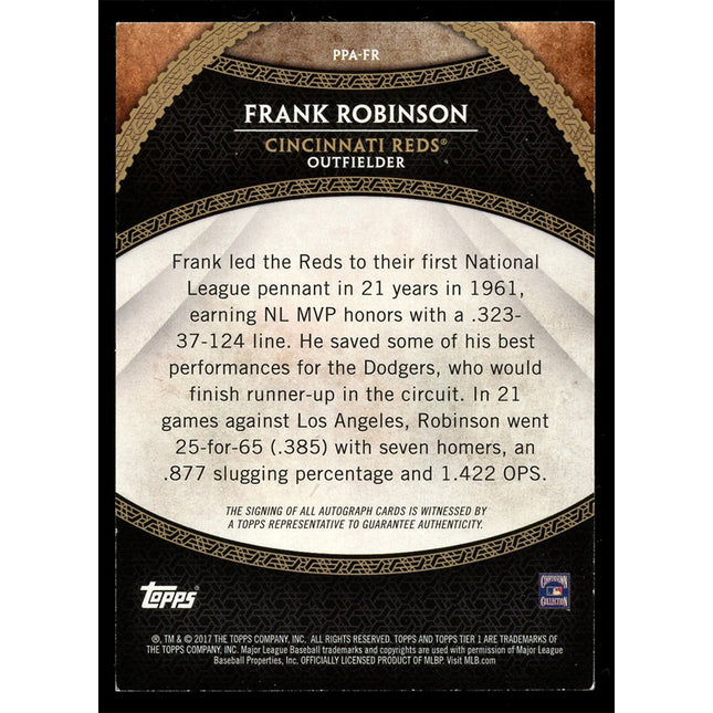 2017 Topps Tier One - Prime Performers Autographs Frank Robinson PPA-FR /10 (AU)