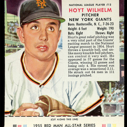 1955 Red Man BB Tobacco #12 Hoyt Wilhelm
