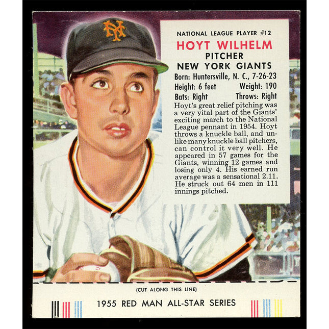1955 Red Man BB Tobacco #12 Hoyt Wilhelm