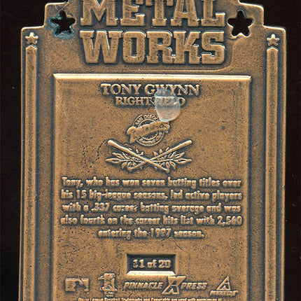 A clean heavy metal card of the legendary tony Gwynn.