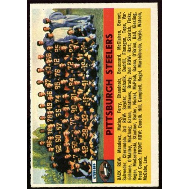 1956 Topps Football #63 Steelers Team Card NMMT oc c03280