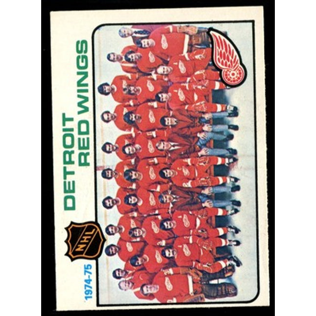 1975/76 OPC Hockey #87 Detroit Red Wings Team NM+ C02437