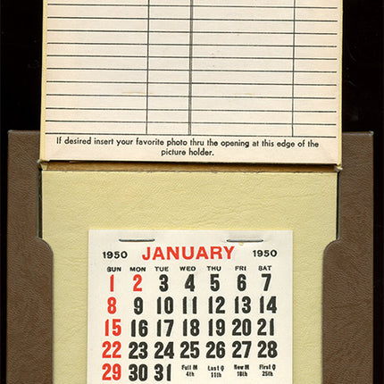 1950 Ted Williams Picture Calendar