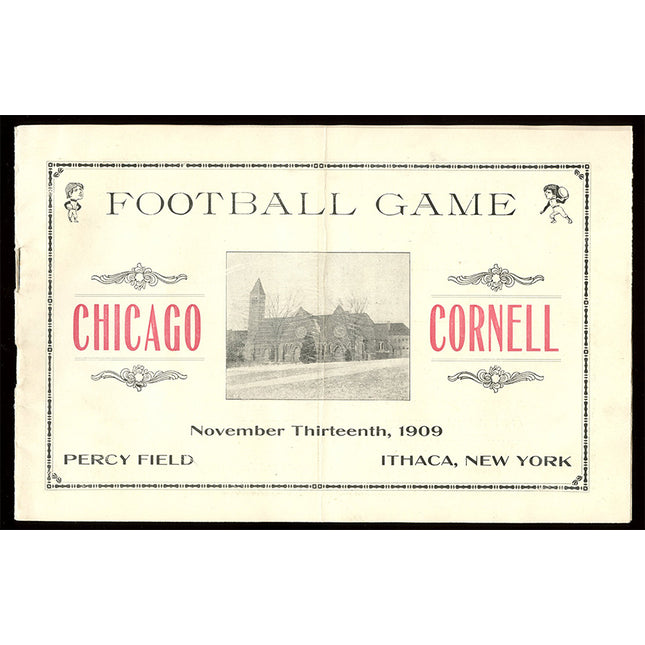 Program for a football game between Chicago and Cornell on November 13, 1909, at Percy Field in Ithaca, New York.