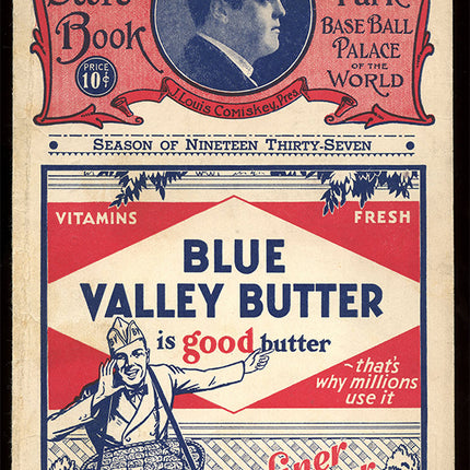 1937 Baseball program between The White Sox and Indians