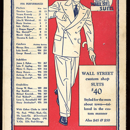 1937 Baseball Program Between The Chicago White Sox and Cleveland Indians (5/16/1937)