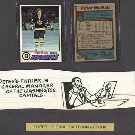 1977/78 Topps hockey #18 Peter McNab original Cartoon Artwork