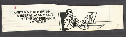 1977/78 Topps Hockey #18 Peter McNab Original Cartoon Artwork