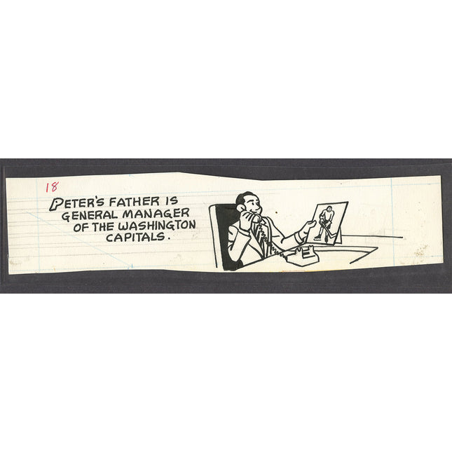 1977/78 Topps Hockey #18 Peter McNab Original Cartoon Artwork