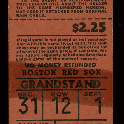 Oct 1,1967 Red Sox Program and Ticket Stub (Impossible Dream)