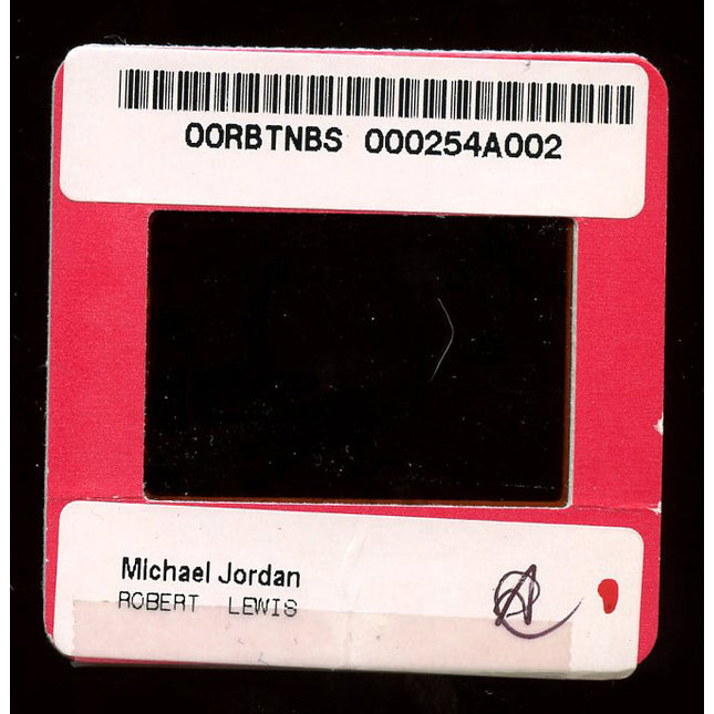 35mm Slide with a barcode and text, featuring 'Michael Jordan' and 'Robert Lewis' (Photographer)