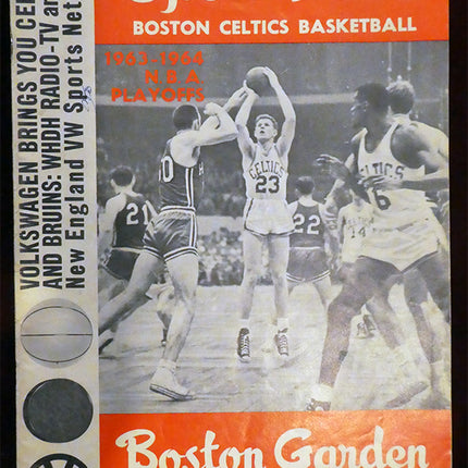 1963/64 NBA Finals Program Game 3 Scored Warriors 115-Celtics 91