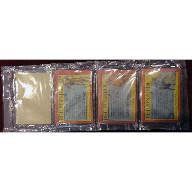 1983 Topps Return of the Jedi Unopened Rack Pack. This is a factory sealed rack pack of 45 cards. Clean unopened and unsearched.