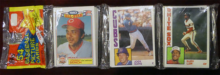 1984 Topps Rack Pack. This is an unopened and unsearched pack of 54 cards. Possible Mattingly and Strawberry rookies.