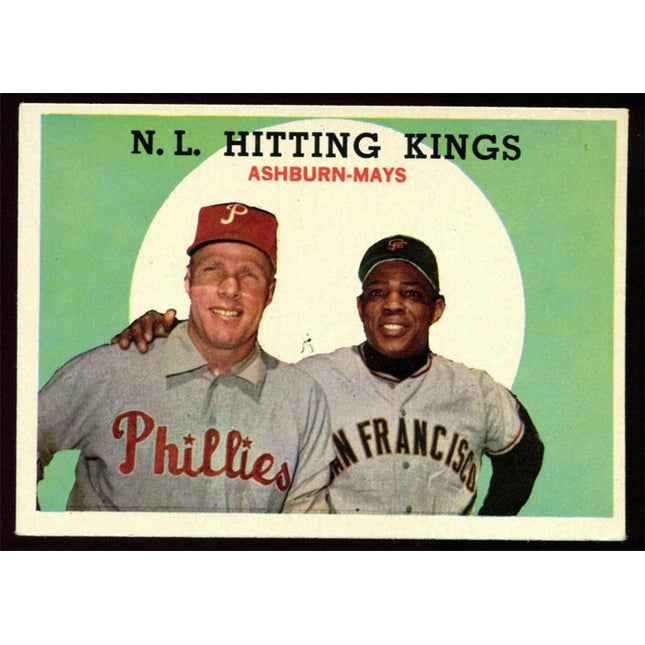 1959 Topps Baseball #17 N.L. Hitting Kings Ashburn - Mays EXMT c03258